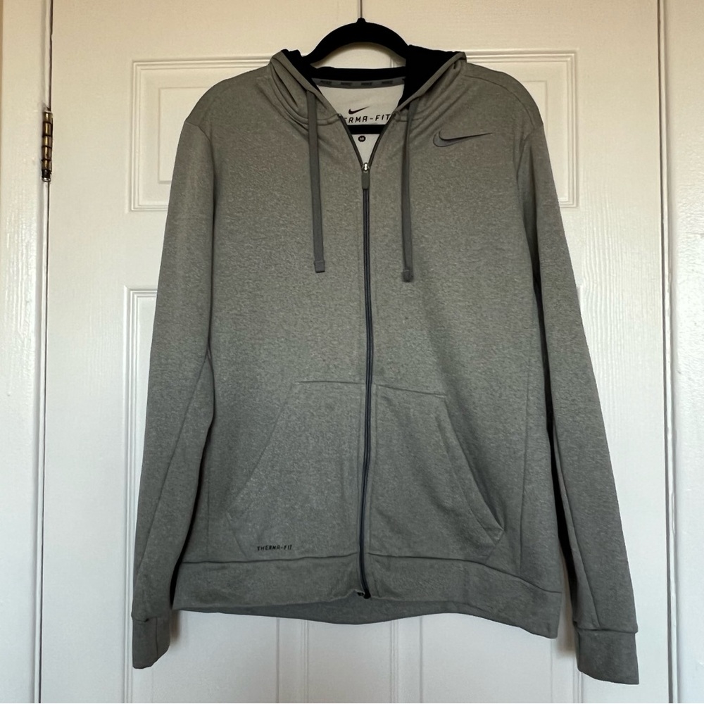 Nike Men's Zip-Up Gray Sweater